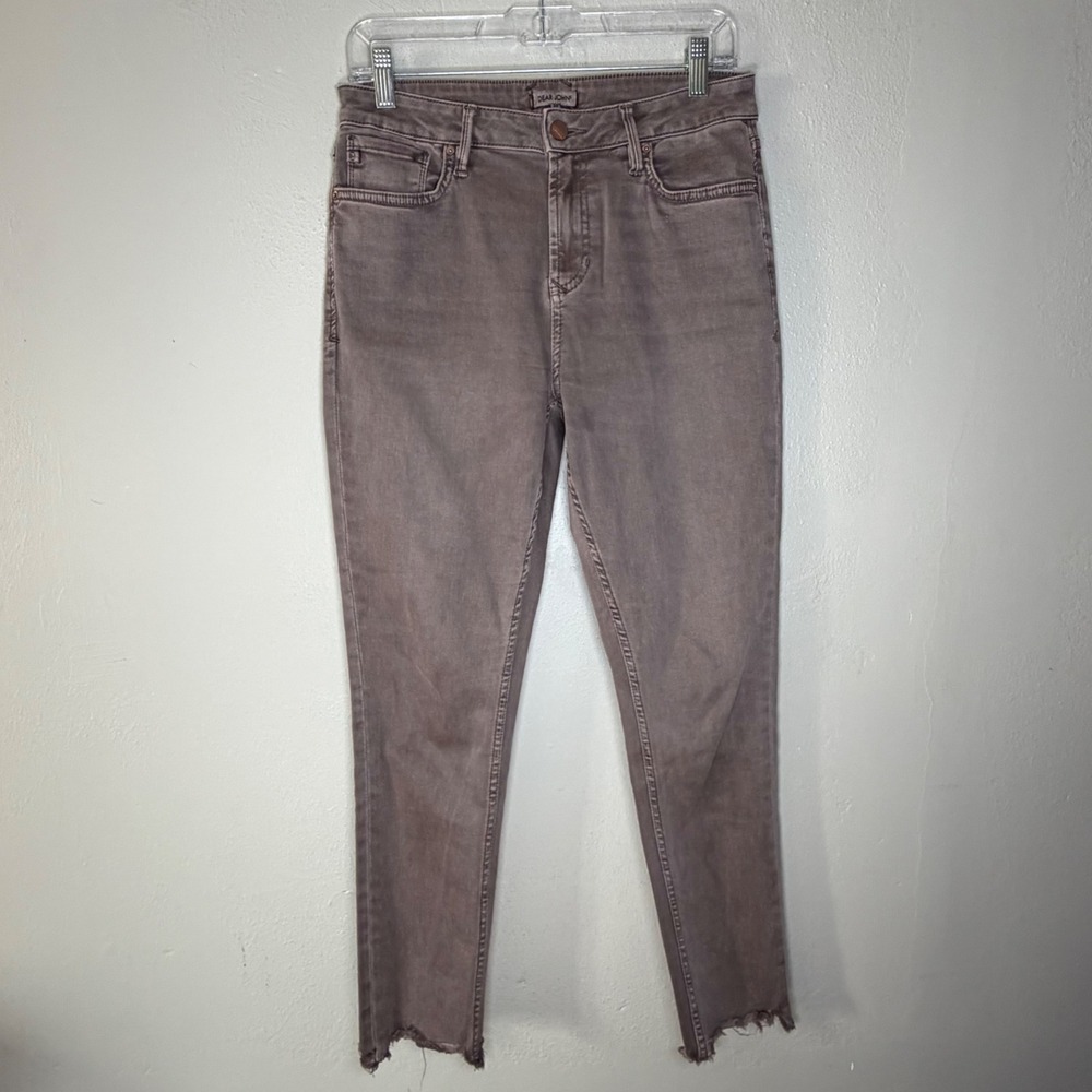 Dear John Skinny Jeans Mauve Taupe Raw Hem DPM12C423MOA Womens 29‎
